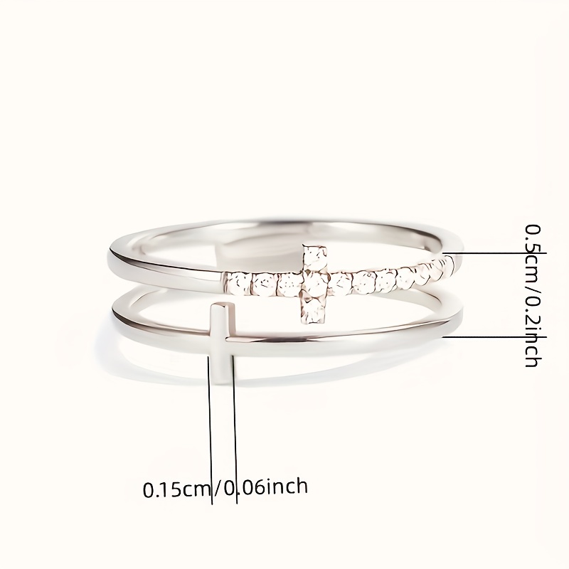 Cross Zirconia Ring for Ladies and Gentlemen